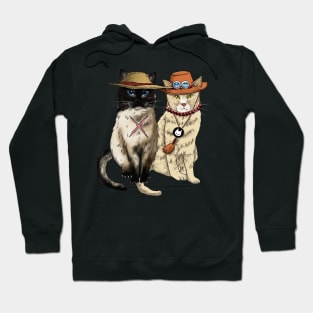 One Piece Cat / Luffy & Ace Cats Hoodie